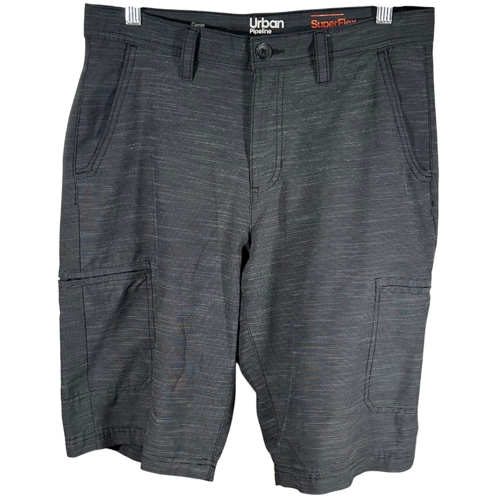 Urban Pipeline SuperFlex Mens Cargo Shorts Grey Stretch Size 31